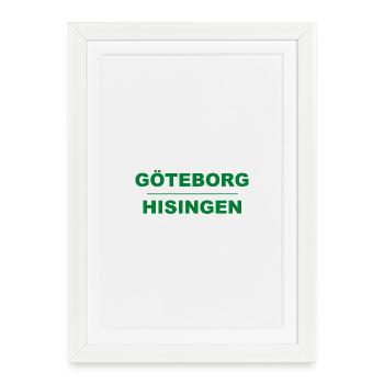 Göteborg Hisingen – Design vert-noir - Affiche encadrée (27 × 37 cm) - blanc - Devant