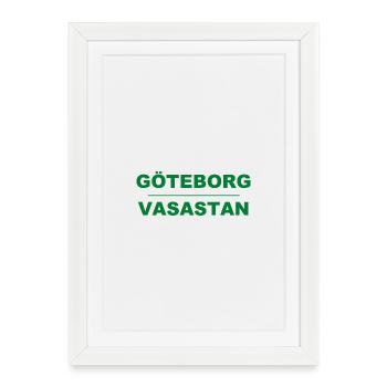 Göteborg Vasastan – Design vert-noir - Affiche encadrée (27 × 37 cm) - blanc - Devant
