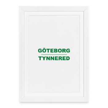 Göteborg Tynnered – Design vert-noir - Affiche encadrée (27 × 37 cm) - blanc - Devant