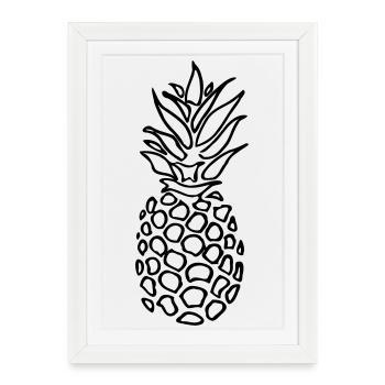 ananas - Affiche encadrée (27 × 37 cm) - blanc - Devant