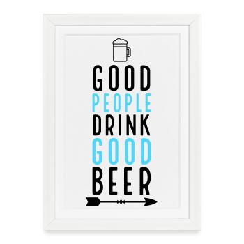 Bière - Affiche encadrée (27 × 37 cm) - blanc - Devant