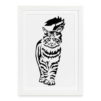 Domestic Cat - Cat - Framed poster (27 × 37 cm) - white - Front