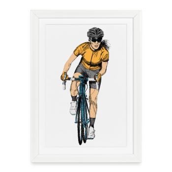 Cyclist - Framed poster (27 × 37 cm) - white - Front