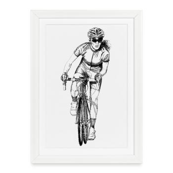Cyclist - Framed poster (27 × 37 cm) - white - Front