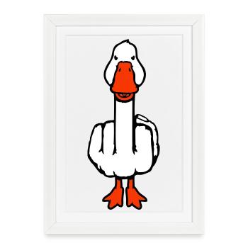 Oie Majeur Rebelle Insulte Sarcastique - Affiche encadrée (27 × 37 cm) - blanc - Devant