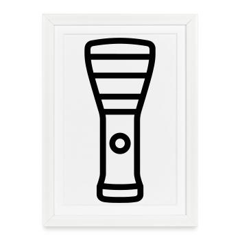 lampe torche - Affiche encadrée (27 × 37 cm) - blanc - Devant