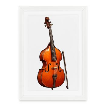 Violin in warm red patterns - Framed poster (27 × 37 cm) - white - Front