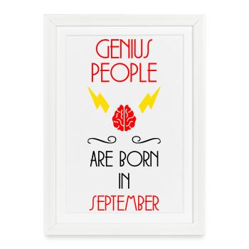 The Genies were born in September Humour - Framed poster (27 × 37 cm) - white - Front