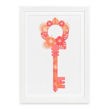 Clé des Fleurs Tropicales - Affiche encadrée (27 × 37 cm) - blanc - Devant