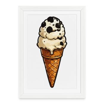 Keks-Eis Cartoon-Icon - Affiche encadrée (27 × 37 cm) - blanc - Devant