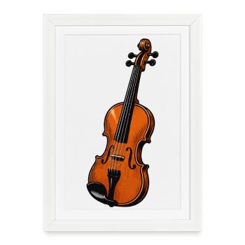 Orchestral Violin Illustration - Framed poster (27 × 37 cm) - white - Front