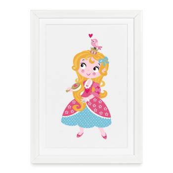 Cute princess - Framed poster (27 × 37 cm) - white - Front