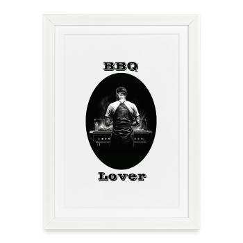 Amateur de barbecue - Affiche encadrée (27 × 37 cm) - blanc - Devant