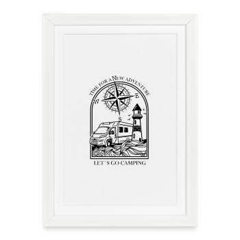 Conception de camping-cars - Affiche encadrée (27 × 37 cm) - blanc - Devant