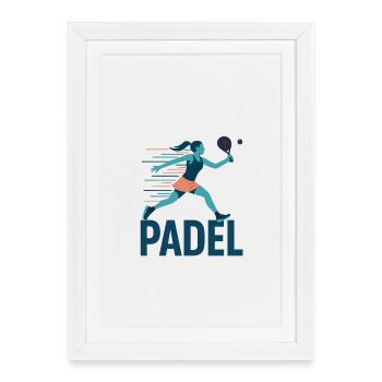 Padel Power Sprint Logo - Framed poster (27 × 37 cm) - white - Front