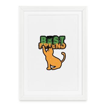 Best Friend CAT - Framed poster (27 × 37 cm) - white - Front