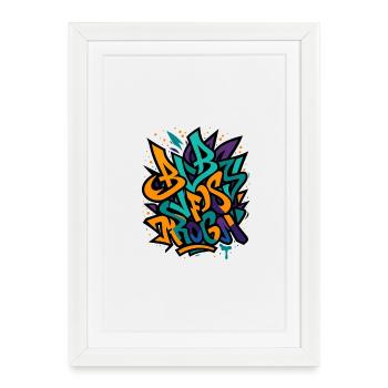 Explosion de couleurs de graffitis de rue - Affiche encadrée (27 × 37 cm) - blanc - Devant