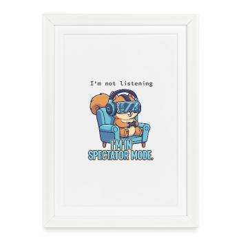 Attention is elsewhere - Framed poster (27 × 37 cm) - white - Front