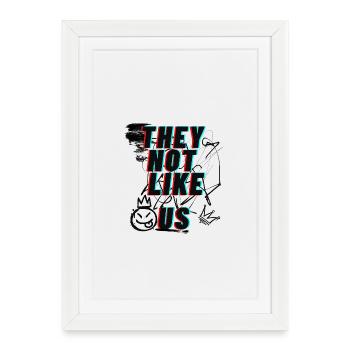 Sie mögen uns nicht Straßentypografie - Gerahmtes Poster (27 × 37 cm) - Weiß - Vorne