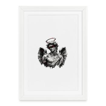 Glitch Angel: Wounded Statue - Framed poster (27 × 37 cm) - white - Front