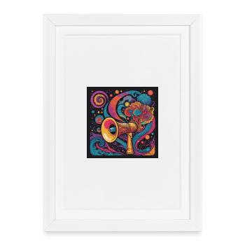 Psychedelic Exploration with Space Speaker - Framed poster (27 × 37 cm) - white - Front