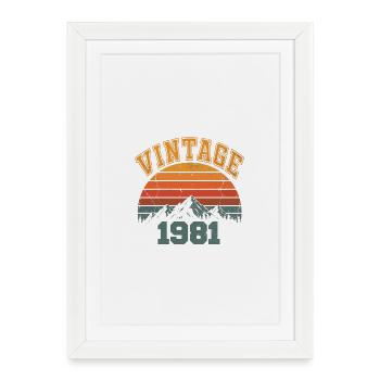 Vintage 1981 Birthday Mountain Retro 1981 - Framed poster (27 × 37 cm) - white - Front