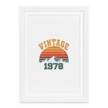Vintage 1978 Retro Mountain Birthday 1978 - Framed poster (27 × 37 cm) - white - Front