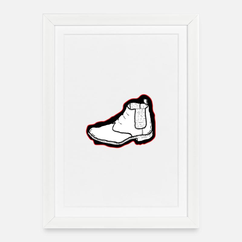 Sketchart Laufschuh Design - Gerahmtes Poster (27 × 37 cm) - Weiß