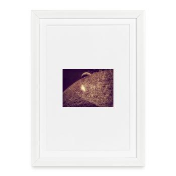 Paysage du cratère lunaire Sépia - Affiche encadrée (27 × 37 cm) - blanc - Devant
