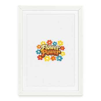 Flower Power Rétro - Affiche encadrée (27 × 37 cm) - blanc - Devant