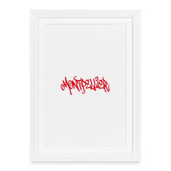 Souvenir d’art urbain de Montpellier - Affiche encadrée (27 × 37 cm) - blanc - Devant
