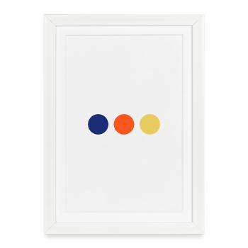 Trio de couleurs Minimal Circles - Affiche encadrée (27 × 37 cm) - blanc - Devant