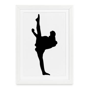 Karaté ou taekwondo high kick - Affiche encadrée (27 × 37 cm) - blanc - Devant