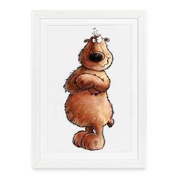 Déclaration de Mürrischer Bär I Nein I Nö I - Affiche encadrée (27 × 37 cm) - blanc - Devant