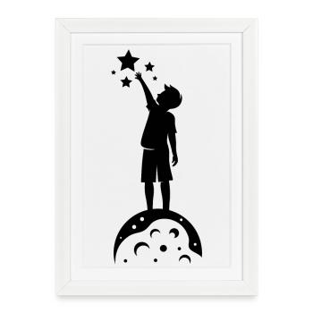 Sterne greifen - Gerahmtes Poster (27 × 37 cm) - Weiß - Vorne