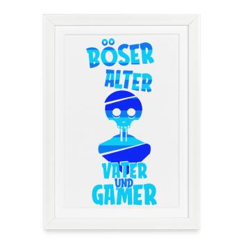 Dad Dad Gamer Gamer Gamer Gaming - Framed poster (27 × 37 cm) - white - Front