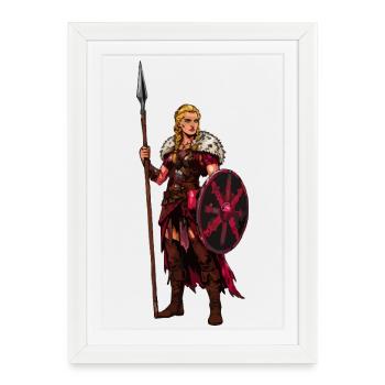 Warrior Viking - Framed poster (27 × 37 cm) - white - Front