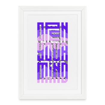 Néon Block  Dégradé - Affiche encadrée (27 × 37 cm) - blanc - Devant