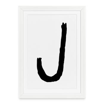 Buchstaben J - Gerahmtes Poster (27 × 37 cm) - Weiß - Vorne