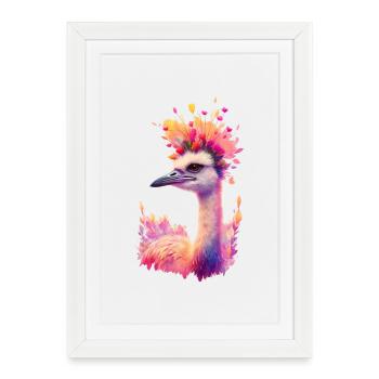 Crane - Framed poster (27 × 37 cm) - white - Front