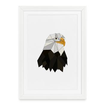 Géométrique aigle - Affiche encadrée (27 × 37 cm) - blanc - Devant