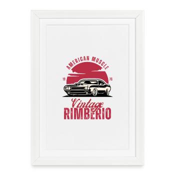 Vintage Muscle Car Rimbero - Affiche encadrée (27 × 37 cm) - blanc - Devant