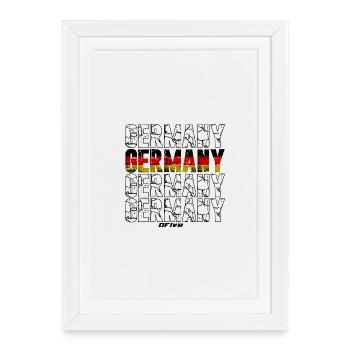Grunge Germany Flag Typography - Framed poster (27 × 37 cm) - white - Front