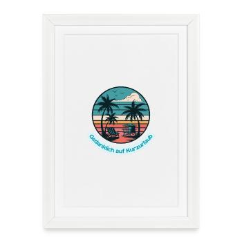 Mentally on a short vacation - Framed poster (27 × 37 cm) - white - Front