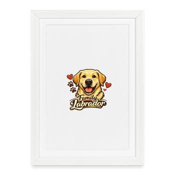 Labrador Retriever Dog Paw Forêt Montagnes - Affiche encadrée (27 × 37 cm) - blanc - Devant