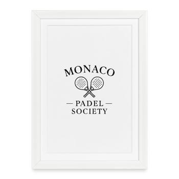 Logo de la Société de Padel de Monaco - Affiche encadrée (27 × 37 cm) - blanc - Devant