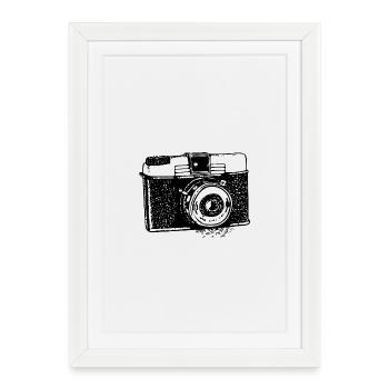 Camera – Minimalist Photography Motif - Framed poster (27 × 37 cm) - white - Front