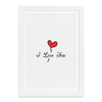 HEART. CHRISTMAS. COUPLE. VALENTINE'S DAY. JUST MARRIED. - Framed poster (27 × 37 cm) - white - Front