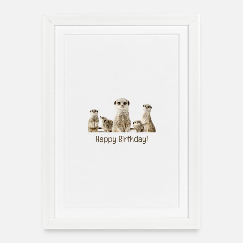 Happy Birthday - Gerahmtes Poster (27 × 37 cm) - Weiß