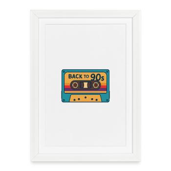 Retro 90s Cassette Design - Framed poster (27 × 37 cm) - white - Front
